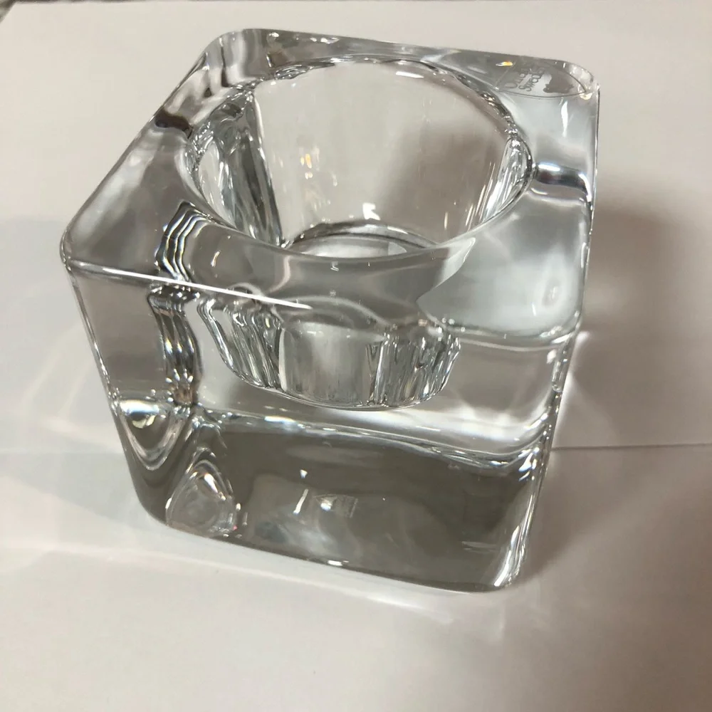 Orrefors Sweden Crystal Square Candleholder Votive